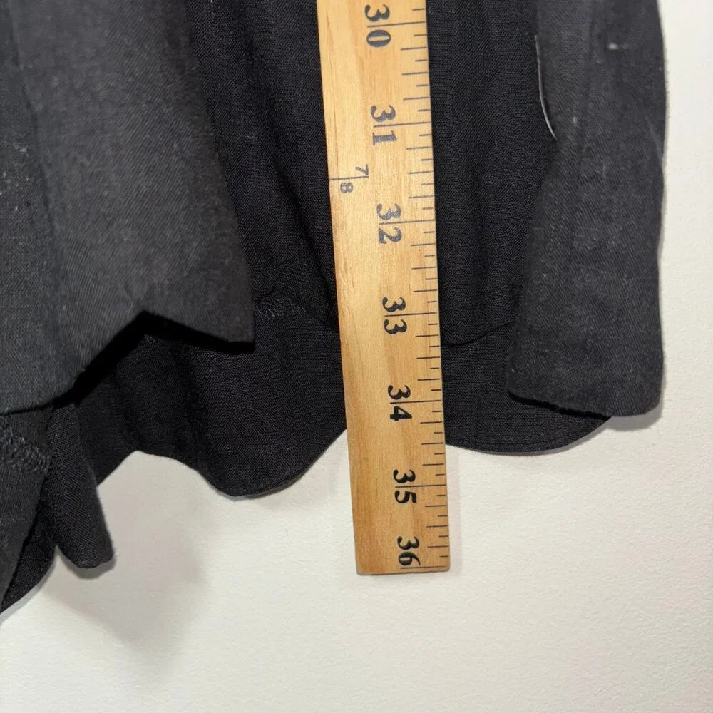 J. Crew Scalloped Romper Tencel®-Linen Black G5371 Size L